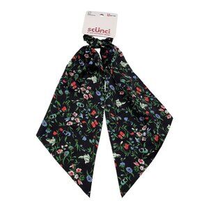 Scunci U Got This Women’s Black Floral Satin Hair Scrunchie‎ Scarf 12524